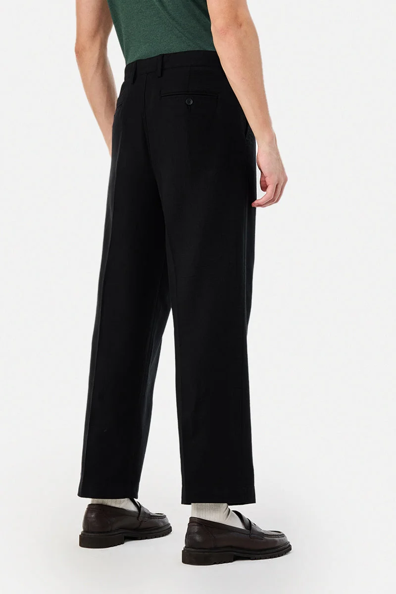 Snitch Black 100% Cotton Baggy Trousers for Men | Best Price UAE